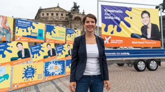 Vorstellung blaue Kampagne zur Landtagswahl in Sachsen